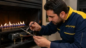 تمیز کردن و تعمیر ترموکوپل شومینه گازی