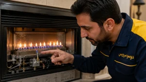محل قرارگیری ترموکوپل در شومینه گازی