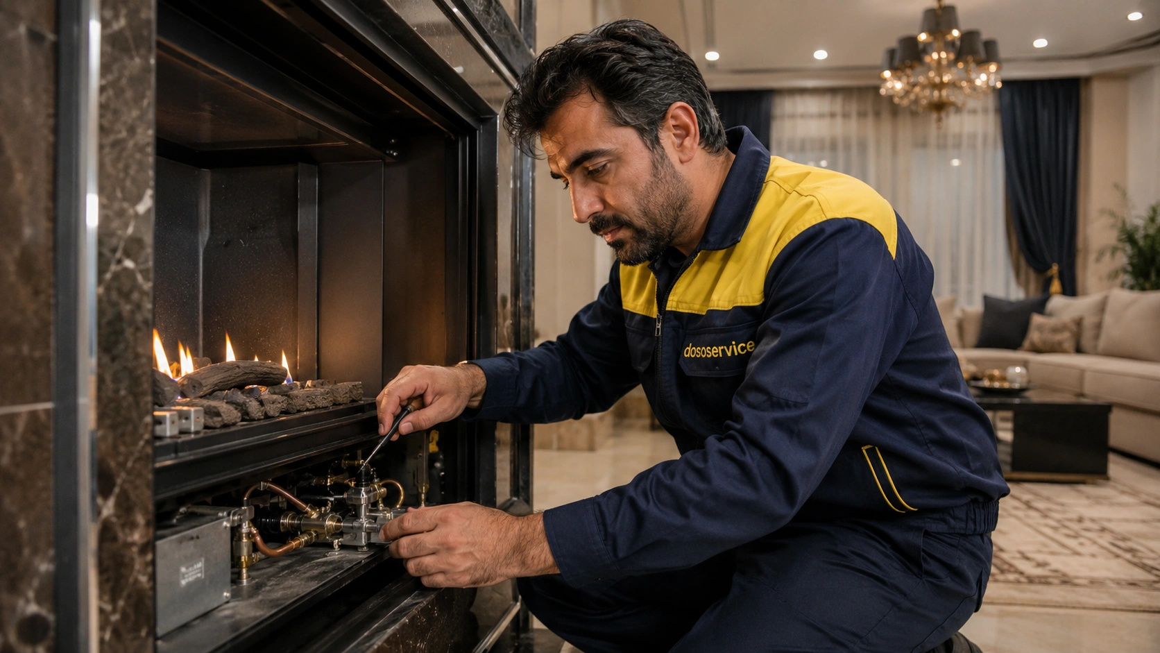 علت روشن نشدن شومینه گازی و بررسی خرابی ترموکوپل توسط تعمیرکار