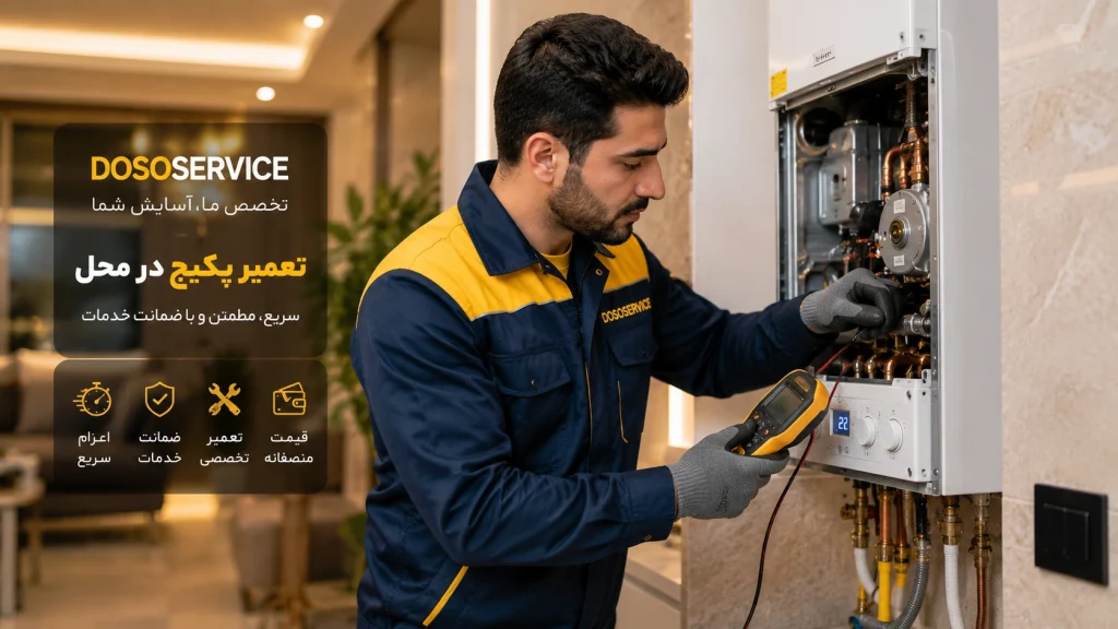 تعمیر پکیج در محل توسط تعمیرکار متخصص دوسو سرویس