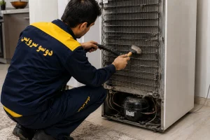 تمیز کردن کندانسور یخچال برای رفع علت سرد نکردن یخچال