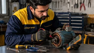 تعمیر موتور کولر آبی و تست با مولتی متر