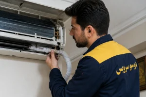 یخ زدن لوله مسی کولر گازی به دلیل کمبود گاز