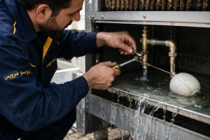 خرابی شناور کولر آبی و سرریز شدن آب