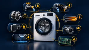 مشکلات رایج و عیب یابی لباسشویی آبسال