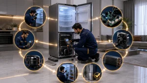 فرآیند تعمیر و سرویس یخچال دیپوینت در محل