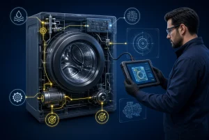 عیب یابی و بررسی قطعات لباسشویی برای تعمیر