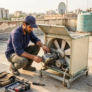 تعمیر سر و صدای غیرعادی کولر آبی 01