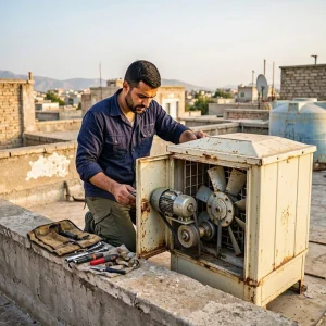 تعمیر سر و صدای غیرعادی کولر آبی 02